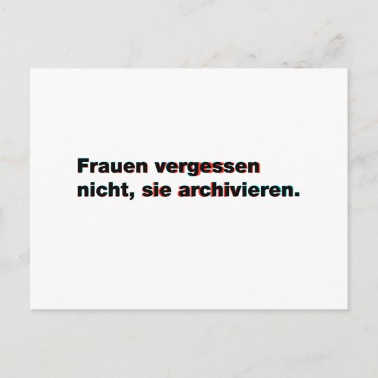 Spruch über Frauen Briefkaart (Voorkant)