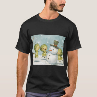 Spruitjes Dansen Rond Sneeuwman T-shirt