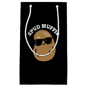 Spud Muffin Funny Potato Pun Dark BG Klein Cadeauzakje