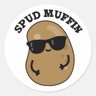 Spud Muffin Funny Potato Pun Ronde Sticker