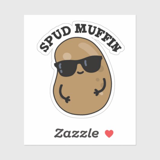 Spud Muffin Funny Potato Pun Sticker (Vel)