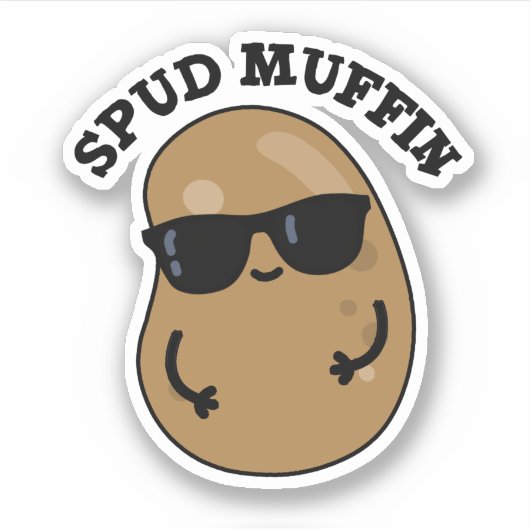 Spud Muffin Funny Potato Pun Sticker (Voorkant)