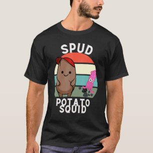 Spudaardappel en inktvis die handen bij elkaar hou t-shirt