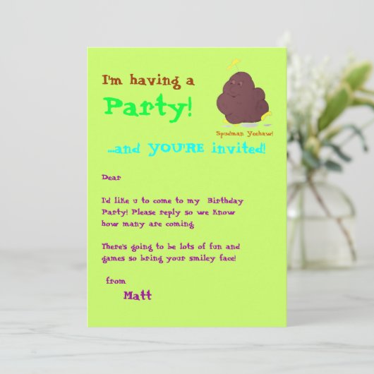 Spudman Yeehaw ! invitation du parti (Debout devant)