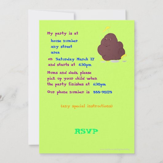 Spudman Yeehaw ! invitation du parti (Dos)