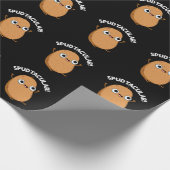 Spudtacular Funny Potato Pun Dark BG Cadeaupapier (Hoek)