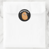 Spudtacular Funny Potato Pun Dark BG Ronde Sticker (Tas)