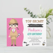 Spuion geheim agent Feest Uitnodiging (Staand voorkant)