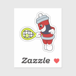 Spuit in Tennis met Tennis racket Sticker