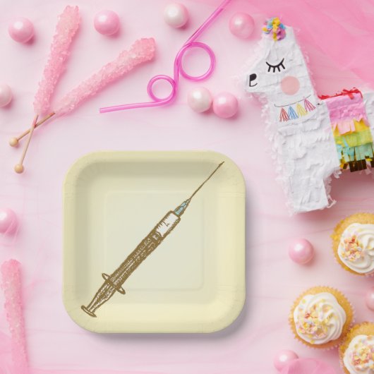 spuit Medical Healthcare Sketch Papieren Bordje (Feest)