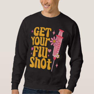 Spuit Retro Medical Haal uw griepshot zorgverlener Trui