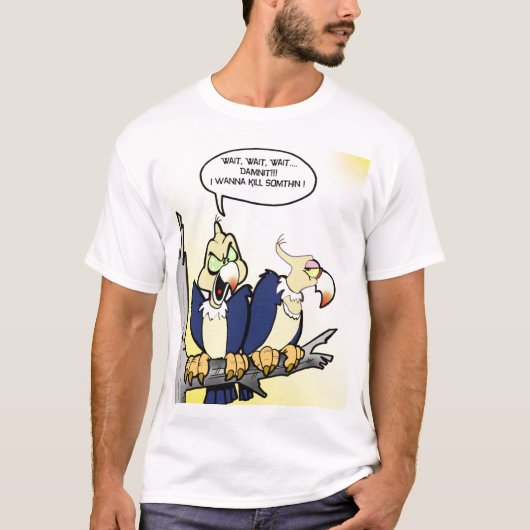 spuitaars kunnen niet wachten t-shirt (Voorkant)