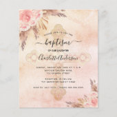 Spuitbaptisme blush roos cross-pampasgras (Voorkant)