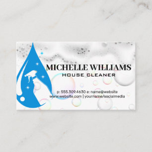 Spuitfles Water Drop Logo   Zeepbellen Visitekaartje
