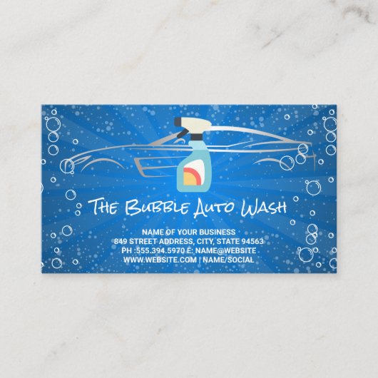 Spuitfles | Zeep Bubbles Auto's Visitekaartje (Voorkant)