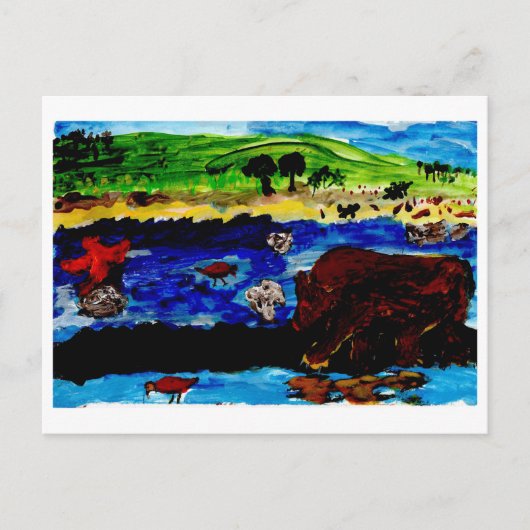 Spuitgat met beer briefkaart (Voorkant)