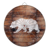 spuitgeschild Beer op houtdartboard Dartbord (Voorkant)