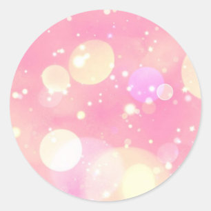 Spuitroze bellen ronde sticker