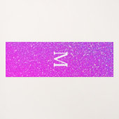 Spuitroze glitter ombre Monogram Initiaal Cute Yogamat (Achterkant (horizontaal))