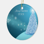 Spuitsneeuwlandschap Keramisch Ornament (Links)