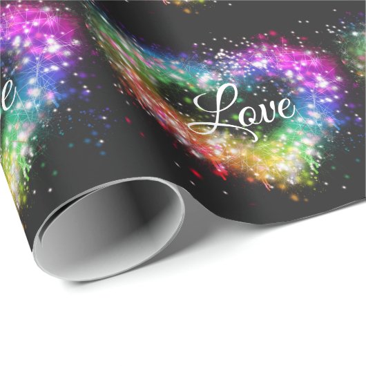 Spuitverf met regenboogkleurige verf die glitter-h cadeaupapier (Rol Hoek)