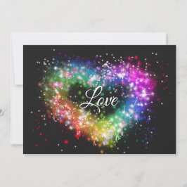 Spuitverf met regenboogkleurige verf die glitter-h kaart