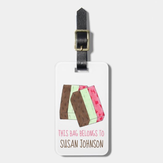 Spumoni Italiaans Gelato Ice Cream Dessert Spumone Bagagelabel (Voorkant verticaal)