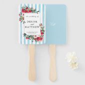 Spun Sugar Blue Wedding Invitation Handwaaier (Voorkant en achterkant)