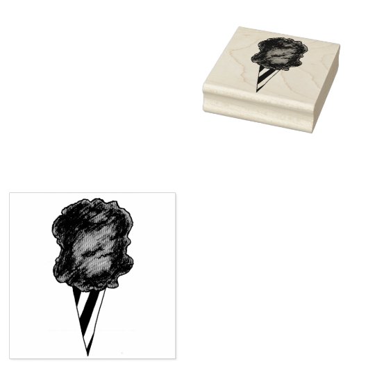 Spun Sugar Cotton Snoep Floss Cone Carnaval Fair Rubberstempel (Gestempeld)