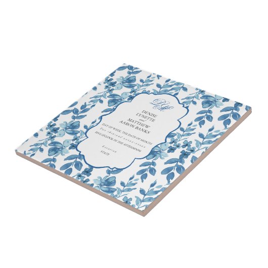 Spun Sugar & Skydiver Blue Wedding Keepomwille Cer Tegeltje (Zijkant)