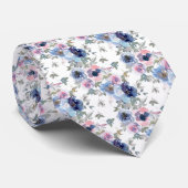 Spun Sugar & Skydiver Blue Wedding Keepomwille Nec Stropdas (Opgerold)