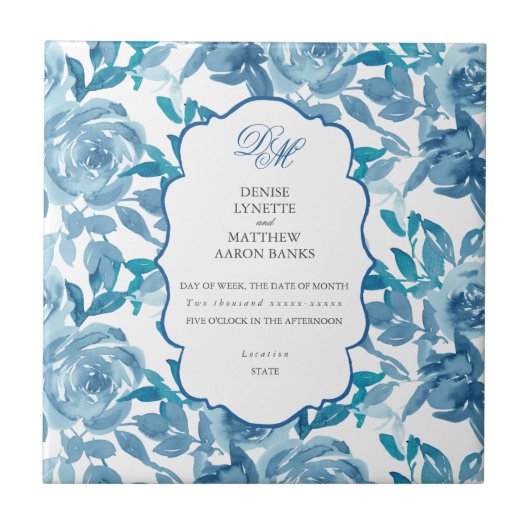 Spun Sugar & Skydiver Blue Wedding Keepomwille Tegeltje (Voorkant)