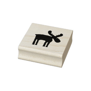 Spunky Moose 2 inch Rubber Stempel