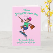 Spunky Oude Dames Dag 1 februari Oudere Dame Kaart (Gele Bloem)