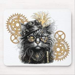 Spunky Paws De Funky Steampunk Kat Muismat