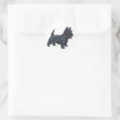 Spunky Scottie Dog Ronde Sticker (Tas)