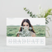 Spure Stripe | Twee foto-Afstuderen Aankondiging (Staand voorkant)
