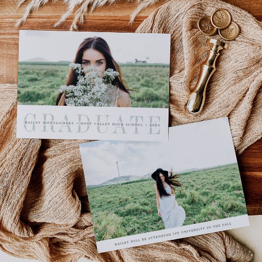 Spure Stripe | Twee foto-Afstuderen Aankondiging