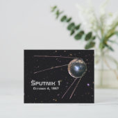 Sputnik 1 Earth Satellite Briefkaart (Staand voorkant)