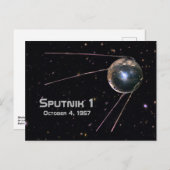 Sputnik 1 Earth Satellite Briefkaart (Voorkant / Achterkant)