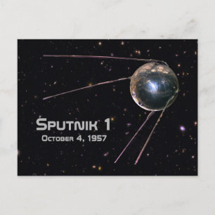 Sputnik 1 Earth Satellite Briefkaart