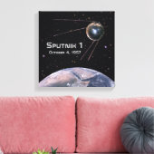 Sputnik 1 Earth Satellite Canvas Afdruk (Insitu (Woonkamer))