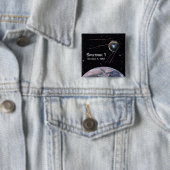 Sputnik 1 Earth Satellite Vierkante Button 5,1 Cm (In situ)