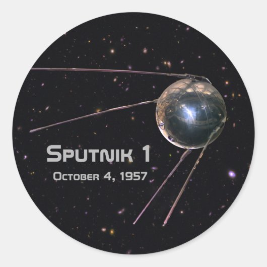 Sputnik 1 Satellite Ronde Sticker (Voorkant)