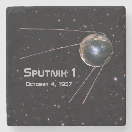 Sputnik 1 Satellite Stenen Onderzetter (Voorkant)