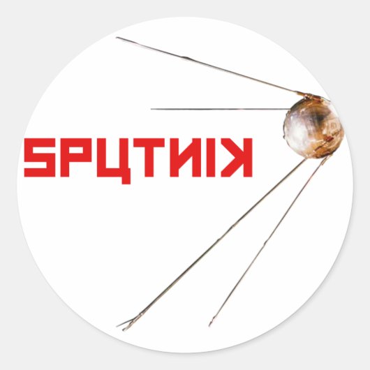 SPUTNIK - ruimte/russische/sovjetunie/technologie Ronde Sticker (Voorkant)
