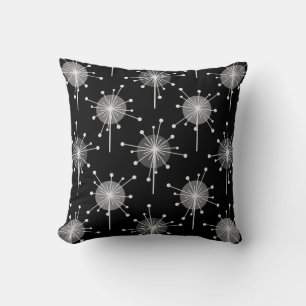 Sputnik Starburst Flowers Black Gray Kussen