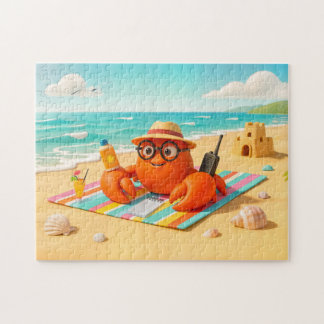 Spy Crab Relaxing On Beach With Mission Gear Legpuzzel