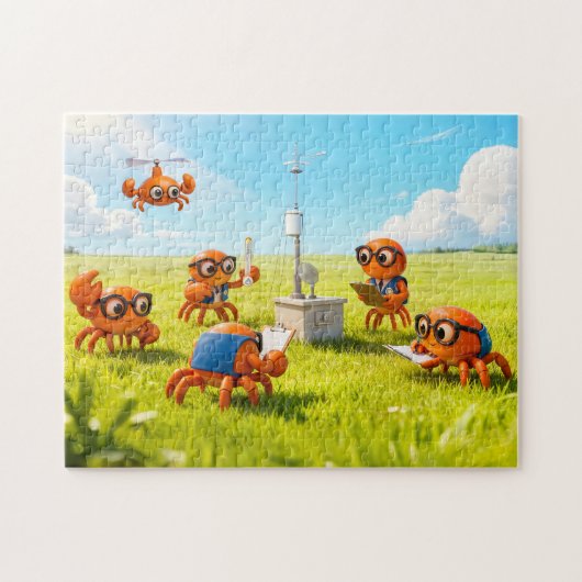 Spy Crabs Learning How Weather Station Works Legpuzzel (Horizontaal)