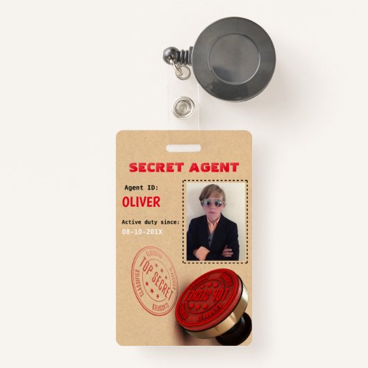Spy Party Secret Agent Badge (Voorkant met intrekbare)